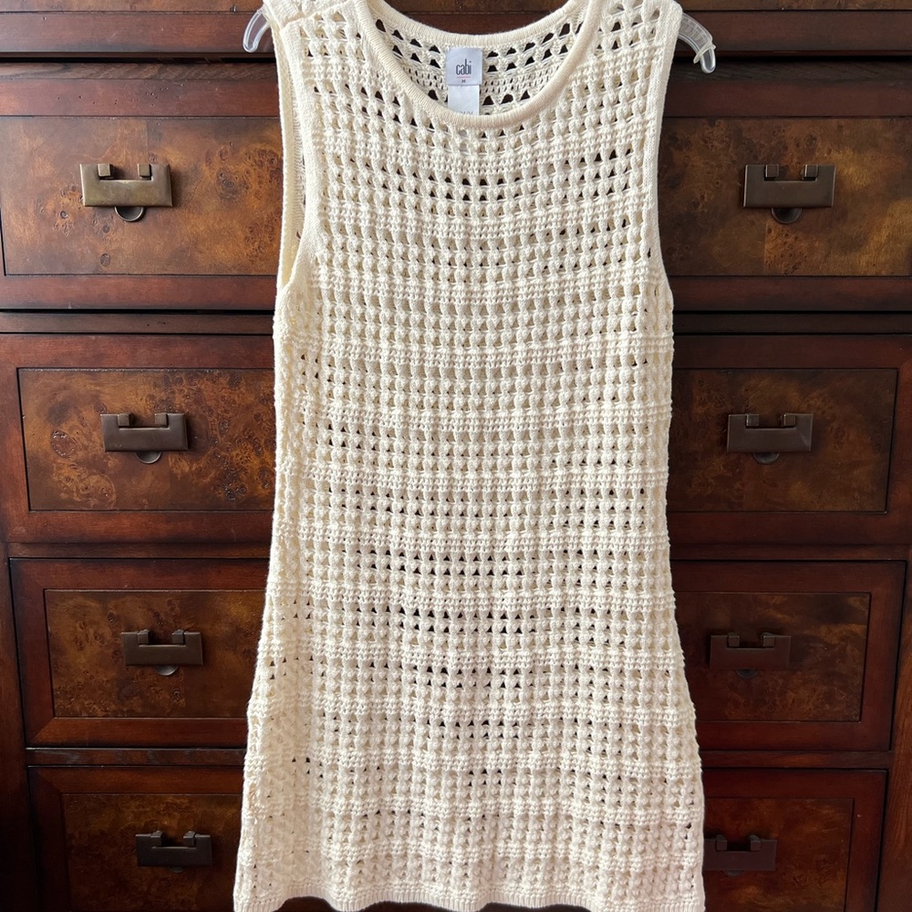 CAbi Cream Sleeveless Summer Dress